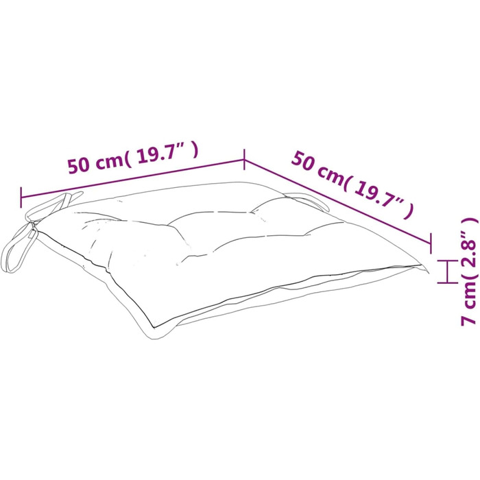 Подушка для піддонів 2 шт. Балконні меблі на відкритому повітрі Подушка для сидіння на піддоні Подушка для відкритого балкона Подушка для балкона Бежевий 50x50x7 см Оксфордська тканина