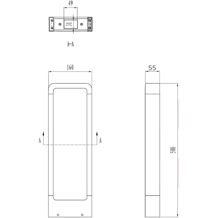 Світильник стовпчик LED Trio Reno, алюміній, антрацит, 50 см (520760142)