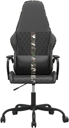 Ігрове крісло Owox, чорне/камуфляжне, штучна шкіра, регульована висота, 5461,5118-128 см, поворот на 360, коліщатка, налаштування для домашнього офісу
