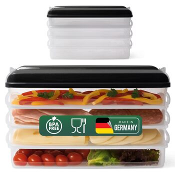 Контейнерів для свіжості, маленькі, з 2 кришками, штабельовані для холодильника та морозильної камери. Набір контейнерів для зберігання продуктів, органайзер для нарізок, ковбаси, сиру, фруктів, овочів, контейнери для приготування їжі наперед (meal prep).