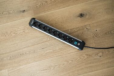 Розеткова планка Brennenstuhl Premium-Alu-Line 8-кратна/розеткова планка з високоякісного алюмінію (розетка на кілька розеток з ви