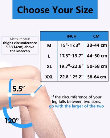 Колінний бандаж ABYON, регульований колінний бандаж для чоловіків та жінок, шарнірні пружини, подвійні посилені бічні стабілізатори, підтримка при артриті, розриви меніска (M) середній чорний