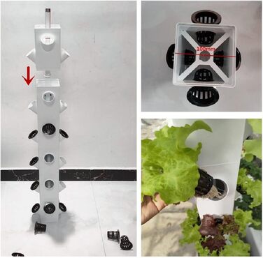 Система гідропонного вирощування. Система гідропонного вирощування. Вертикальна вежа для гідропоніки. Садовий набір. Система аеропонного вирощування. Рамка для посадки фруктів, овочів, трав, білий набір для гідропонного вирощування.