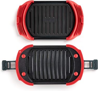 Гриль для мікрохвильової печі Lku, гриль для мікрохвильової печі, сталевий, червоний і чорний, стандарт 25,2 x 14,8 см