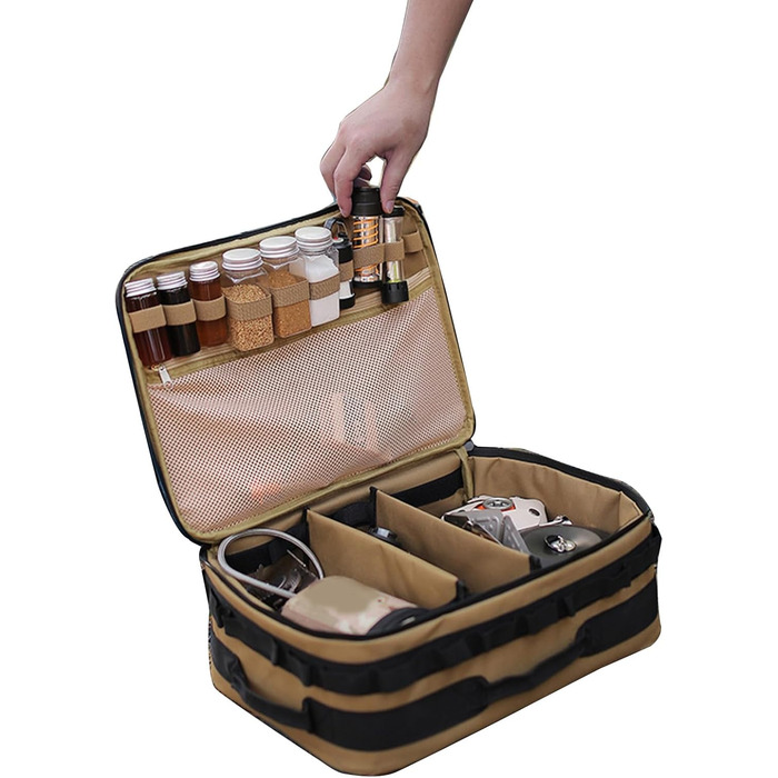 Сумка для кемпінгового посуду, портативна, водонепроникна, для плити, сумка на бак, для активного відпочинку, для пікніка, для посуду, органайзер для кемпінгового посуду, сумка-органайзер, чорна