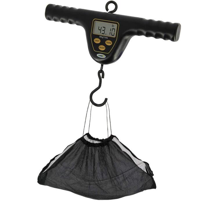 Нові розкішні цифрові ваги NGT Xpr Carp для грубої риболовлі з Т-подібною головкою та безпечний для риби м&39який сітчастий ремінь для перенесення/зважування