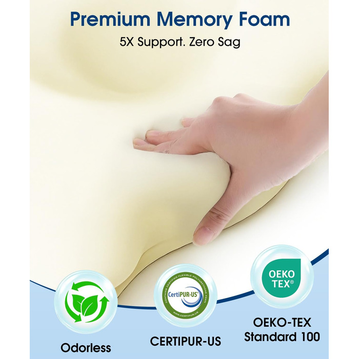 Ортопедична подушка для шиї метелик з піни з ефектом пам&39яті, ергономічна подушка з 2 охолоджувальними чохлами, що можна прати, для полегшення болю в шиї для тих, хто спить на боці, спині та животі, 2 рівні висоти