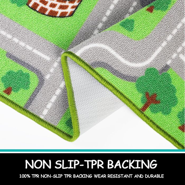 Дитячі килимки ігровий килимок для дітей місто 160х100см нековзний дитячий килимок ігровий килимок машинного прання з коротким вор