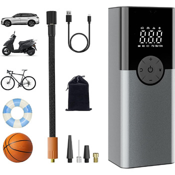 Портативний електронний повітряний насос ZORUMAN 6000mAh, велосипедний насос 150PSI електричний, акумуляторний компресор, акумулят