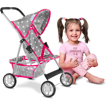 Коляска для ляльок Kinderplay, коляска для ляльок-баггі, коляска з ременем безпеки та сіткою для покупок - дитяча іграшка, сучасні
