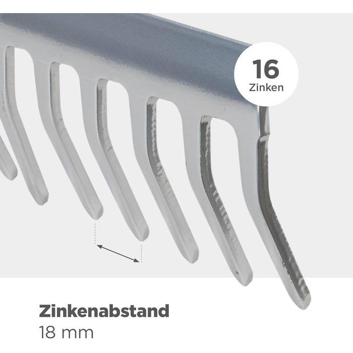 Гребінь садовий Blizz-z 40 см, 16 зубців Міцний гребінь з надійним держаком з ясеня