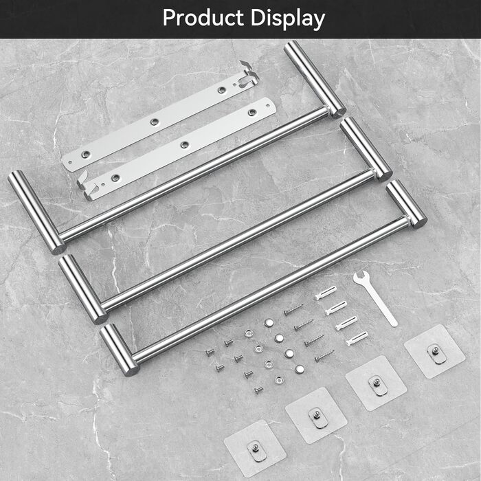 Вішалка для рушників висувна 43-78 см з нержавіючої сталі без свердління рушникосушки настінна настінна полиця підходить для ванно