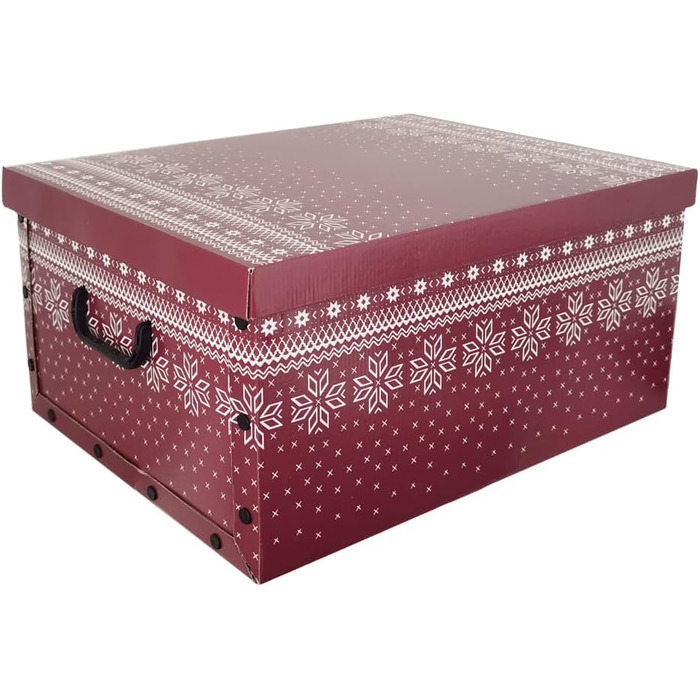 Різдвяна коробка з вкладишами приблизно для 40 різдвяних кульок червоні Kreher