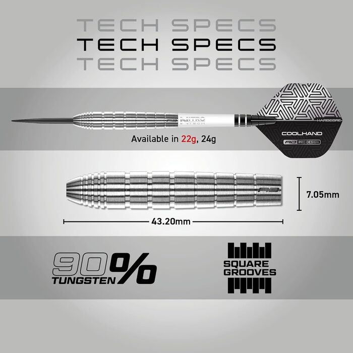 Набір дротиків RED DRAGON Luke Humphries TX Series Premium Tungsten Steeltip з льотками та древками 22g TX1
