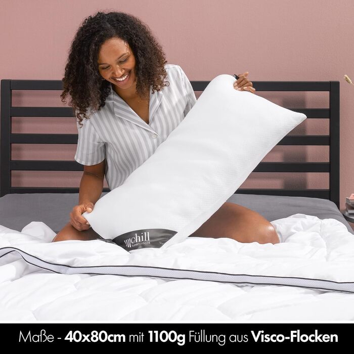 Подушка для шиї 40x80 см - Дихаюча, миється та 100 веганська подушка для сну Зручна подушка для шиї для сну на спині, животі та на боці Подушка для шиї 40 x 80 см