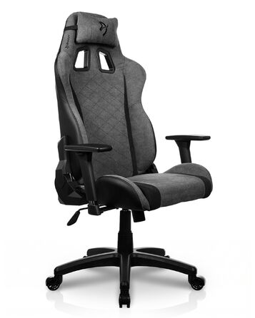 Ігрове крісло Arozzi Avanti Ергономічне ігрове крісло з мякої тканини, регульоване по висоті з регульованою спинкою та підлокітниками, підголівником, шведський дизайн для домашнього офісу та ігор Попелясто-сірий