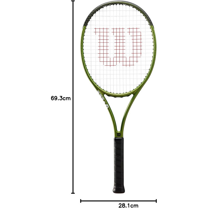 Тенісна ракетка Wilson Blade Feel 100 RKT – різнокольорова, 285 г, 100 кв. дюймів, для дорослих, комфорт + контроль