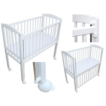 Дитяче ліжко Micoland Mobile Bed Bed 90x40 см з масиву дерева з матрацом та водонепроникним захисним чохлом