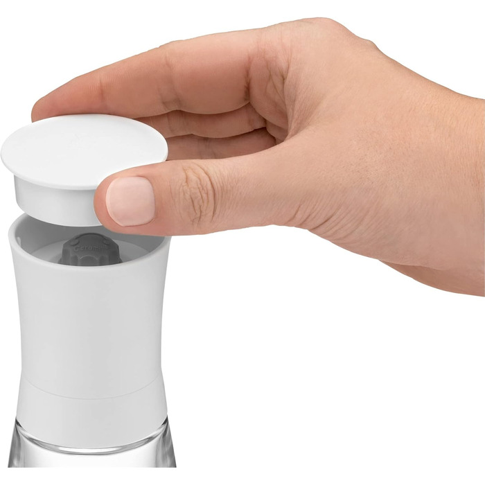 См, без наповнення, млин для спецій, керамічний подрібнювач, пластик, скло, білий Одинарний, 14