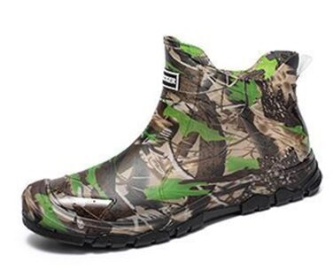 Водонепроникні гумові чоботи Pangolin для чоловіків та жінок, камуфляжні садові чоботи без шнурівки, легкі дощовики з нековзною підошвою, короткі черевики для риболовлі, кемпінгу, зелені, EU 43