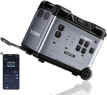 Електростанція OUKITEL P5000 Pro 5120 Втгод, аварійний генератор потужністю 4000 Вт із швидкою зарядкою 1800 Вт, акумулятор LiFePO4, керування за допомогою застосунку, накопичувач енергії для дому, кемпінгу та надзвичайних ситуацій P5000 Pro Set 3