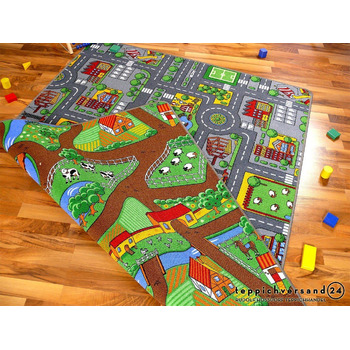 Вивчайте та грайте Вуличний килим з двома вуличними пейзажами з обох сторін у 4 розмірах від 39,90 євро, розмір 100x165 см