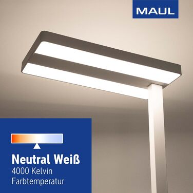 Світлодіодний затискач Maul Light Датчик MAULjaval Робоче світло з регулюванням яскравості для офісу Енергозберігаюча та зручна лампа з настільним затискачем з колірною температурою 4000К (Білий, підставка)