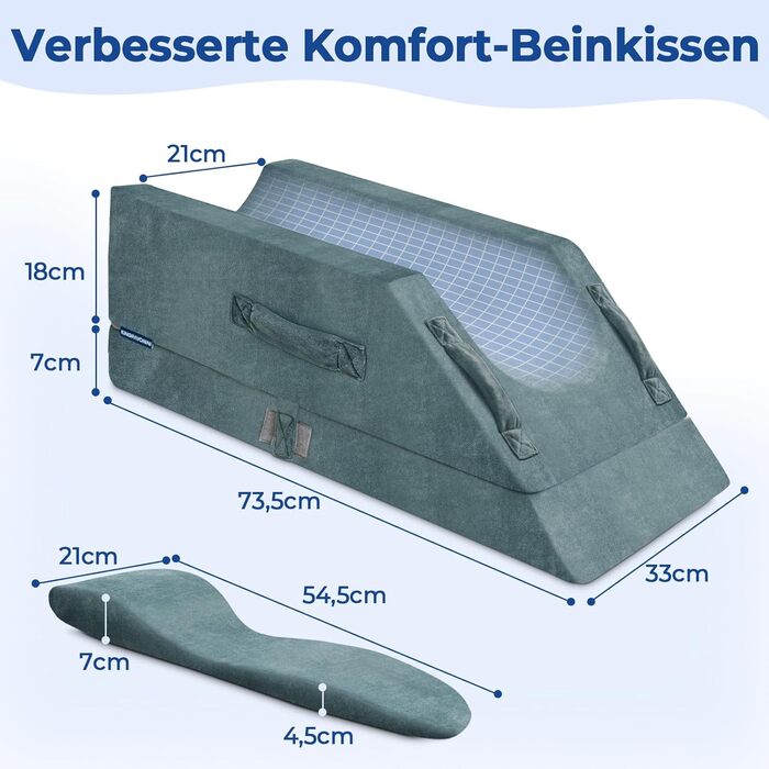 Подушки для ніг з регулюванням висоти для післяопераційного періоду, ергономічний вигин, піна з ефектом пам&39яті для зняття набряків ніг та болю, допоміжний засіб для відновлення після операції на коліні, для однієї ноги, 4