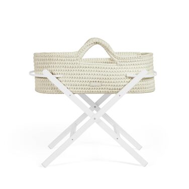 Дитяче ліжечко Ickle Bubba Nova Crochet з розкладною підставкою підходить для дітей від народження до 9 кг, компактне та легке, включає м&39який матрац, ідеально підходить для денного сну вдома або під час подорожей (Хмара/Білий)