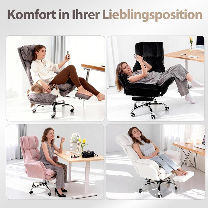 Офісний обертовий стілець для високих і сильних людей з відкидними підлокітниками та підставкою для ніг, широке регульоване ергономічне ігрове крісло для схрещених ніг та комфорту тварин, сірий