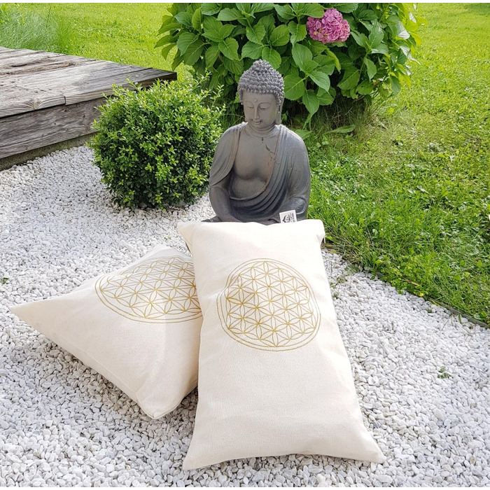 Подушка зі швейцарської сосни, дизайн &quotКвітка життя&quot, 30x20 см, наповнена стружкою швейцарської сосни.