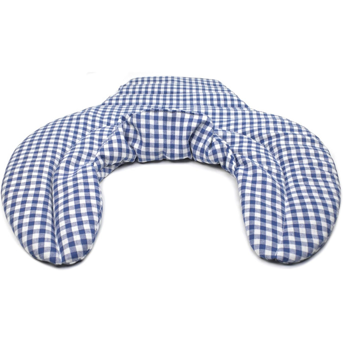 Подушка для шиї та шийного відділу хребта - шия плечі спина - синьо-біла - подушка для шиї з органічного зерна спельти - подушка з підігрівом - подушка з органічного зерна спельти для шиї та плечей