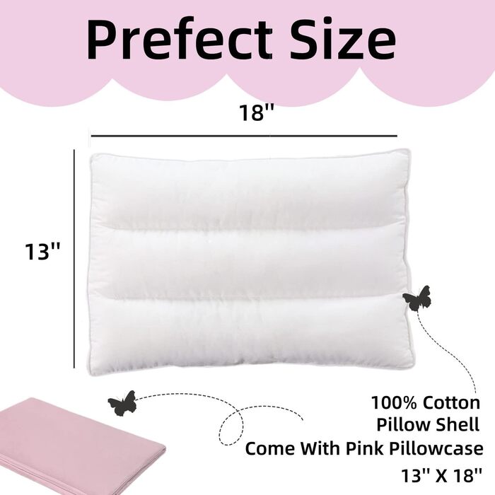 Подушка для немовлят Aisawate з наволочкою - 33x48 см М'яка дитяча подушка з органічної бавовни для сну - Подушка для немовлят, що