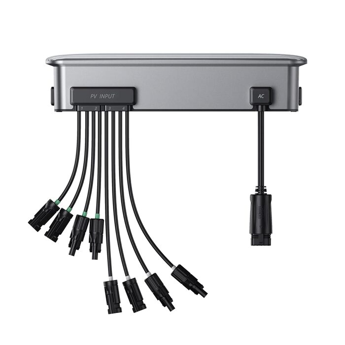 Балконна електростанція SolarFlow Hyper 2000 з накопичувачем, сонячна потужність 1800 Вт, зарядка змінного струму 1200 Вт/вихід 1200 Вт, вбудований мікроінвертор, TOU, 2 AB2000X 3840 Втгод LiFePO4, комплект Kraftmax 0 ПДВ