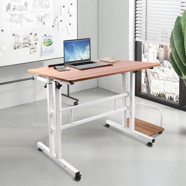 Комп&39ютерний стіл homewell, регульований, стіл для сидіння та стояння, з комп&39ютерною поверхнею, ПК, ігровий стіл, для навчання, гри, роботи, спальні, водонепроникний (80 22 x 60 x 67 115 см) дуб (з консольною поверхнею) L (80 22)*60*67-115 см