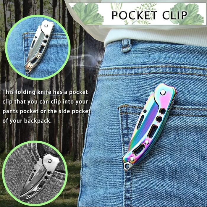 Маленький складаний ніж AuRiver 2 шт. и, кишеньковий ніж, кишеньковий ніж зі складним ножем, дворучний ніж міні EDC для активного