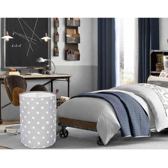 Дюймові потовщені складні круглі кошики для зберігання білизни, бавовняні (Grey Star, L) одноразові Grey Star 20'/L, 20-