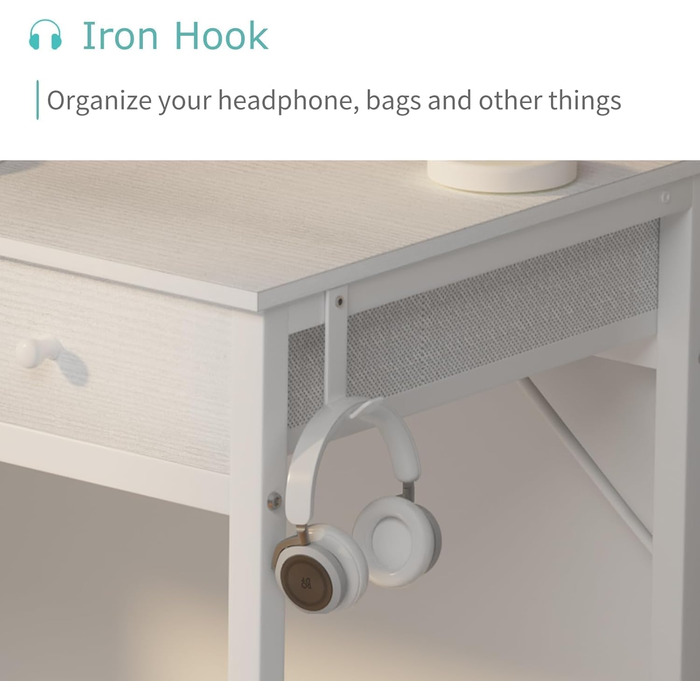 Білий письмовий стіл Lufeiya з 2 шухлядами, невеликий стіл з місцем для зберігання, комп&39ютерний стіл для офісу/домашнього офісу, 80x40x79 см, білий, компактний