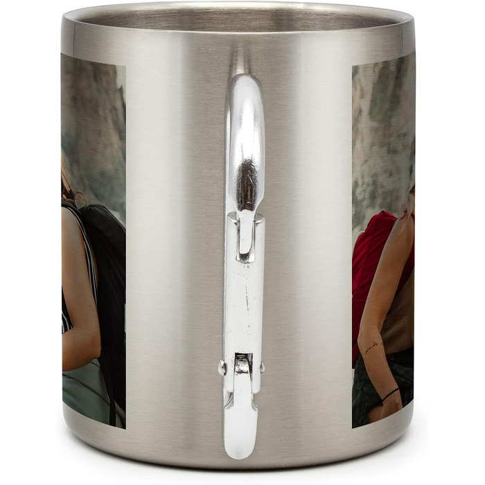 Кухоль з нержавіючої сталі з карабіном, надрукований фотографією - створіть власну фотокухоль