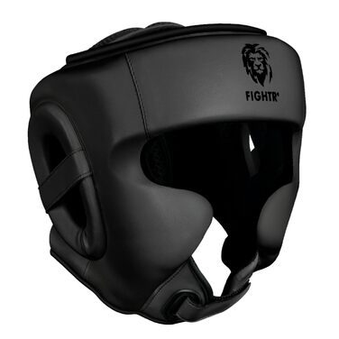 Шолом FIGHTR MMA з оптимальною посадкою для максимального захисту Боксерський шолом для спарингу Регульований розмір для боксу, MMA, муай-тай, кікбоксингу та бойових мистецтв, розмір S/M, повністю чорний