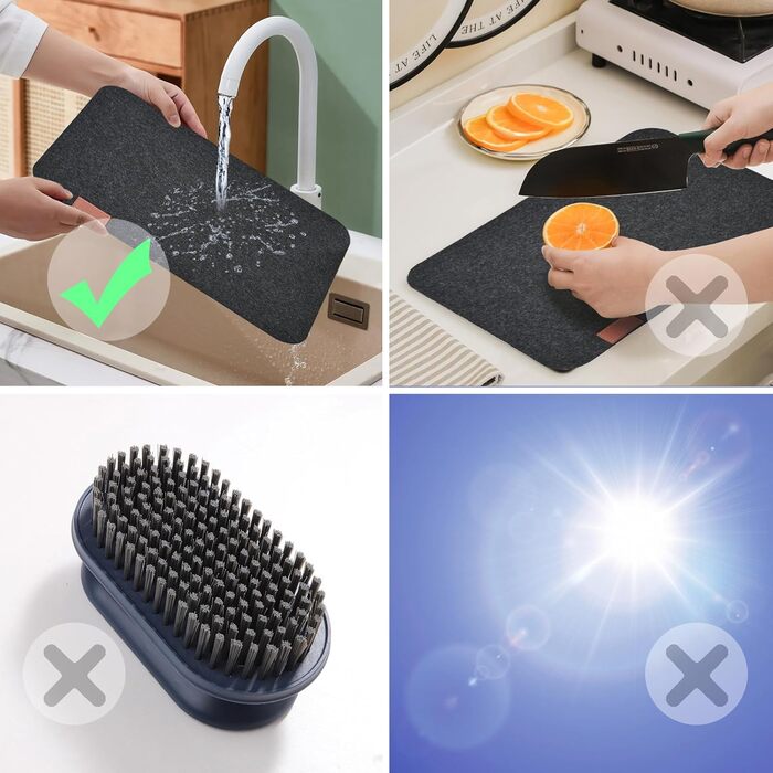 Серветка на підставку, набір з 18 серветок Миються 6 серветок, 6 скляних підставок, 6 мішечків для столових приборів - антрацит Кв