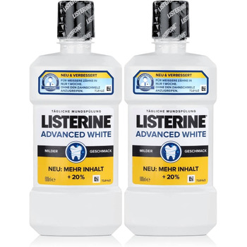 Ополіскувач для порожнини рота Listerine Advanced White з мультиефектом NEW 2 x 500 мл