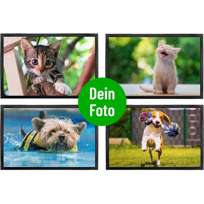 Персоналізований фотокилимок для дверей 50x35 см з вашим власним зображенням, логотипом або дизайном - надзвичайно тонкий декоративний килимок для дверей - нековзка основа та велюрова поверхня - декоративний килимок для коридору та дому - подарунок на нов