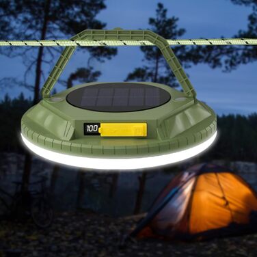 Ліхтар для кемпінгу, 1600 люмен, сонячний ліхтар для виживання, водонепроникний, ліхтар для кемпінгового намету, для походів, використання на вулиці, в саду, на подвір&39ї, на патіо, на балконі, для піших прогулянок, зелений