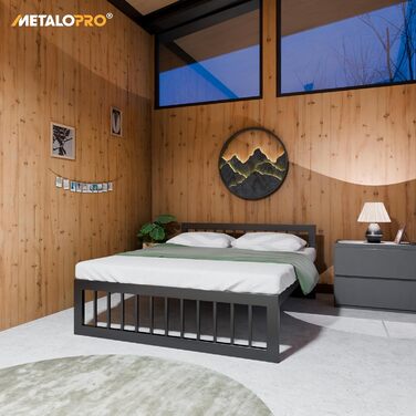 Металеве ліжко 120x200 см Вантажопідйомність до 1000 кг та складання &lt10 хв Міцний каркас ліжка з місцем для зберігання 37 см, без скрипу, чорного кольору Вертикальне 120x200 см