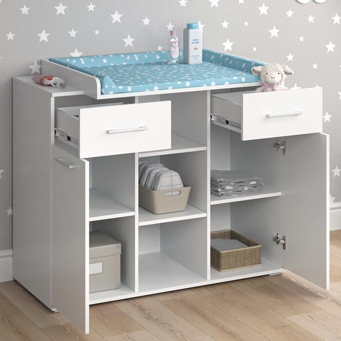 Пеленальний столик Vicco Leonie, пеленальний блок для комода, білий, 113 x 100 см