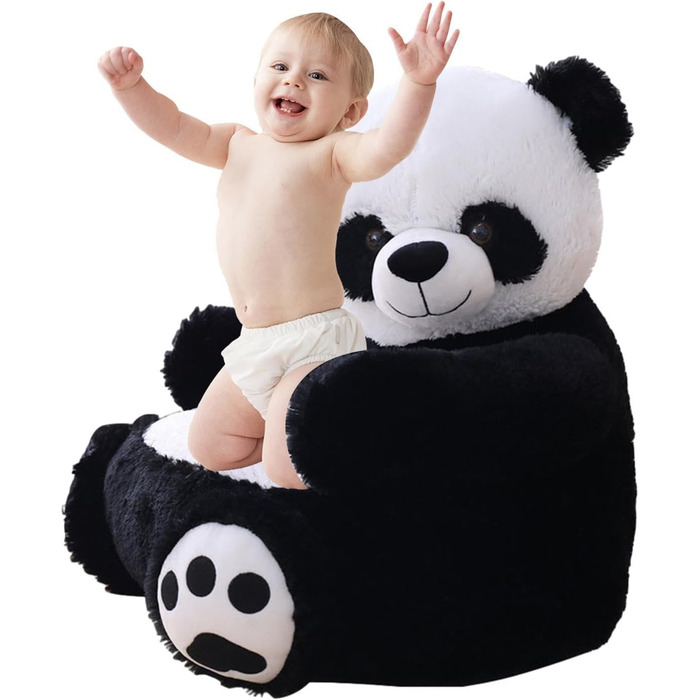 Дитяче тканинне крісло-панда pologmase Плюшеве дитяче крісло-диван-панда, дитячий диван-крісло для читання, сидіння-підтримка для тварин для дітей, малюків, хлопчиків, дівчаток, велика панда