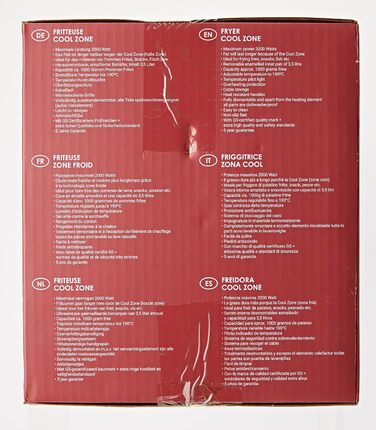 Масляна фритюрниця Bestron з технологією холодної зони, фритюрниця об'ємом 3,5 літра, плавно регульований регулятор температури до 190C, частково можна мити в посудомийній машині, 2000 Вт, колір Black Black Single