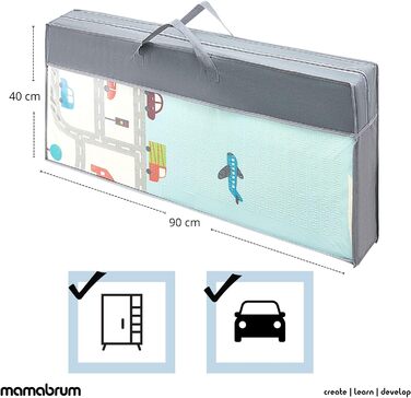 Дитячий ігровий килимок Mamabrum Ігровий килимок, 200 x 180 x 1.0 см, складний пінопластовий килимок Килимок для повзання Водонепроникний портативний підходить для дітей Нетоксичний килимок для підлоги Потовщений збільшений гори та дорога