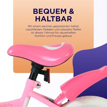 Дитячий велосипед Volare Disney Princess 12 дюймів рожевий з додатковими колесами та кошиком